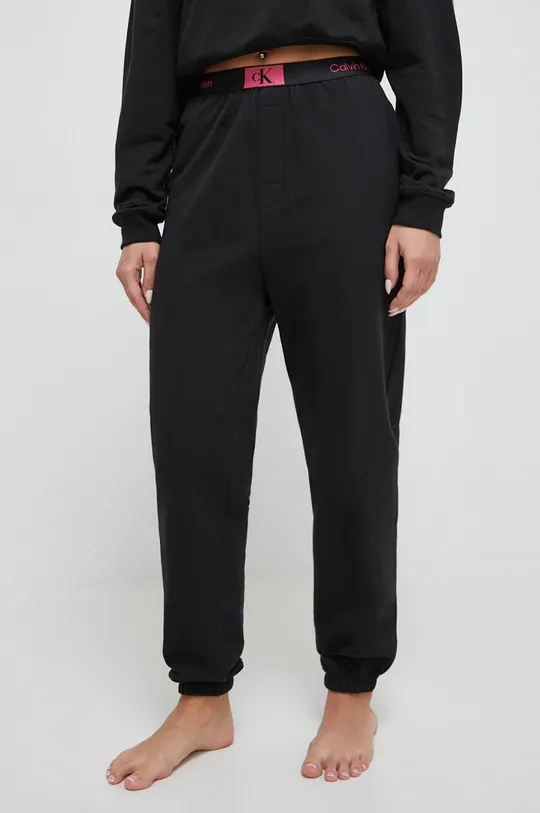 čierna Bavlnené nohavice Calvin Klein Underwear Dámsky