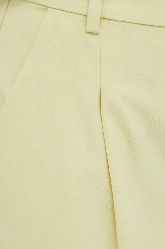 żółty Gestuz spodnie z domieszką wełny