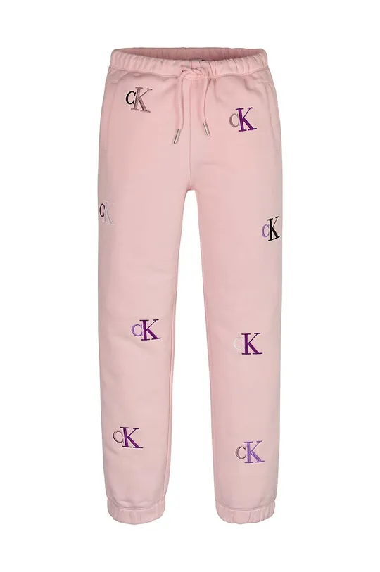 Calvin Klein Jeans spodnie dresowe dziecięce aplikacja różowy IG0IG01906.PPYX