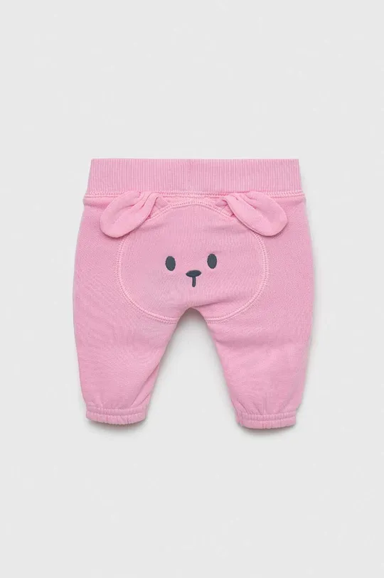 розовый Хлопковые штаны для младенцев United Colors of Benetton Для девочек