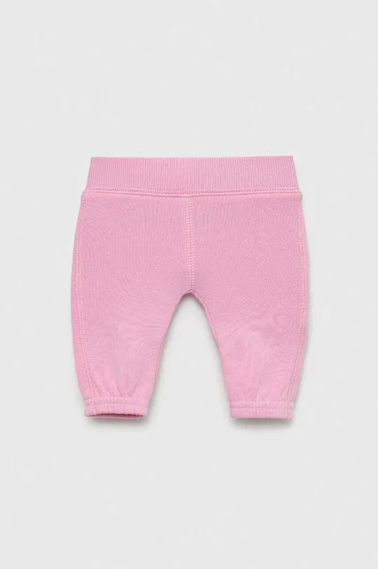 United Colors of Benetton spodnie bawełniane niemowlęce różowy