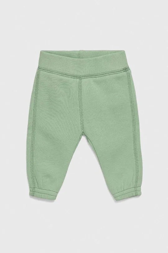 Pamučne hlače za bebe United Colors of Benetton zelena