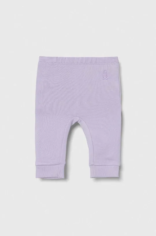 ljubičasta Pamučne hlače za bebe United Colors of Benetton Za djevojčice
