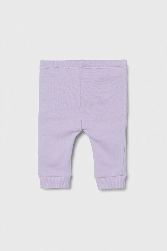 Pamučne hlače za bebe United Colors of Benetton ljubičasta