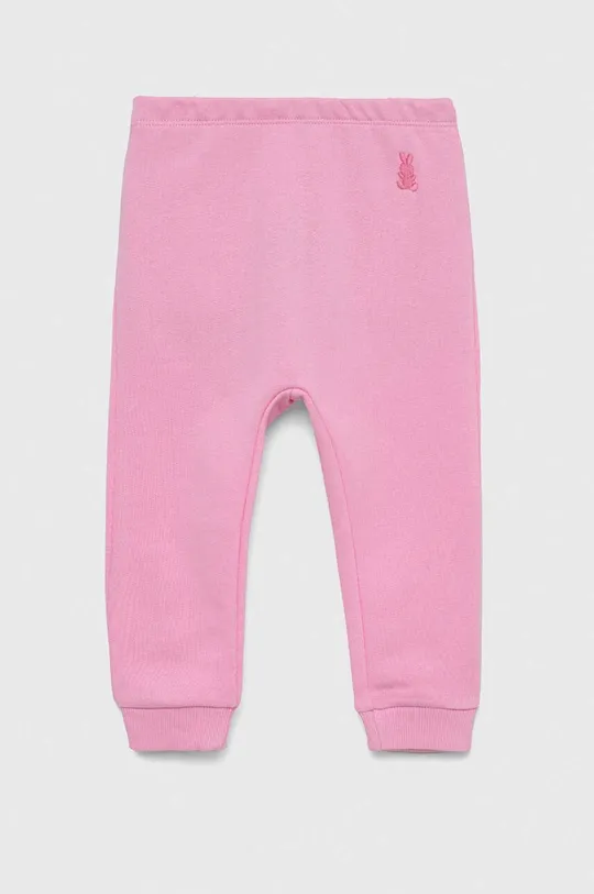 różowy United Colors of Benetton spodnie bawełniane niemowlęce Dziewczęcy
