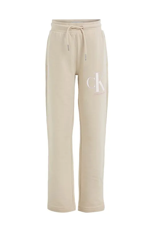 Calvin Klein Jeans spodnie dresowe dziecięce beżowy