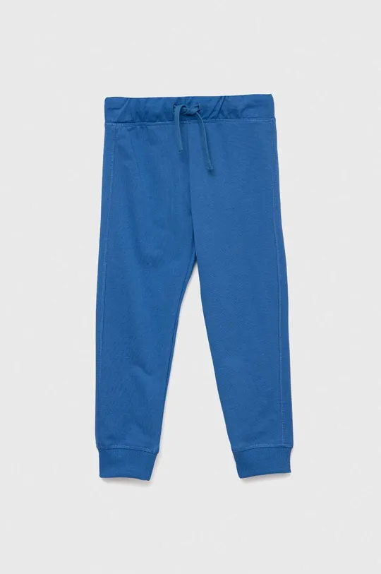 голубой Детские хлопковые штаны United Colors of Benetton Детский