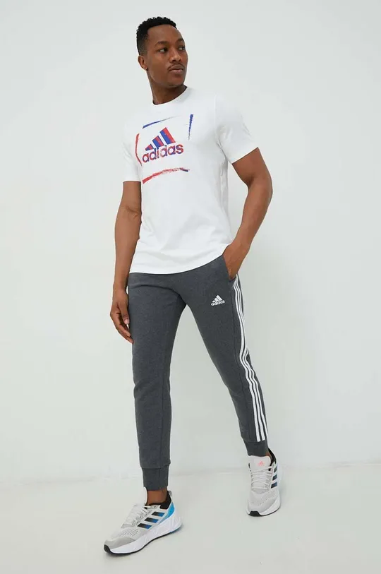 сірий Бавовняні спортивні штани adidas Чоловічий