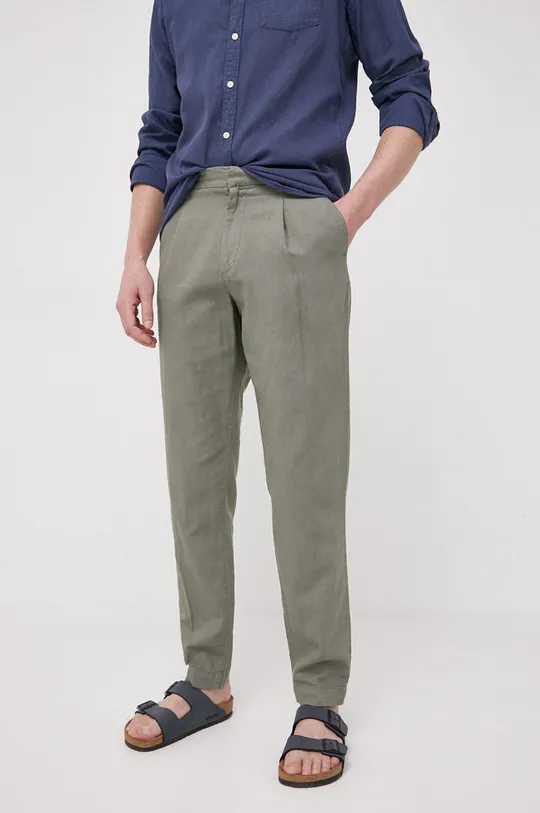 πράσινο Παντελόνι με λινό μείγμα Pepe Jeans Arrow Ανδρικά