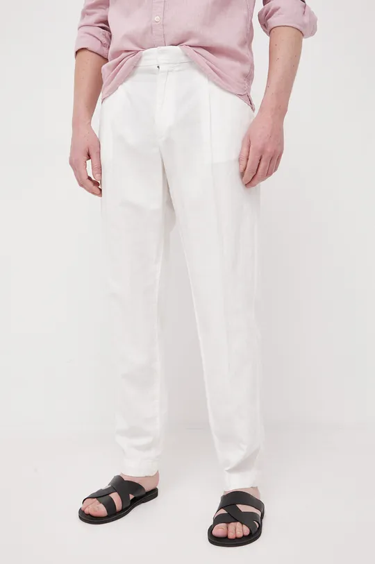 λευκό Παντελόνι με λινό μείγμα Pepe Jeans Arrow Ανδρικά