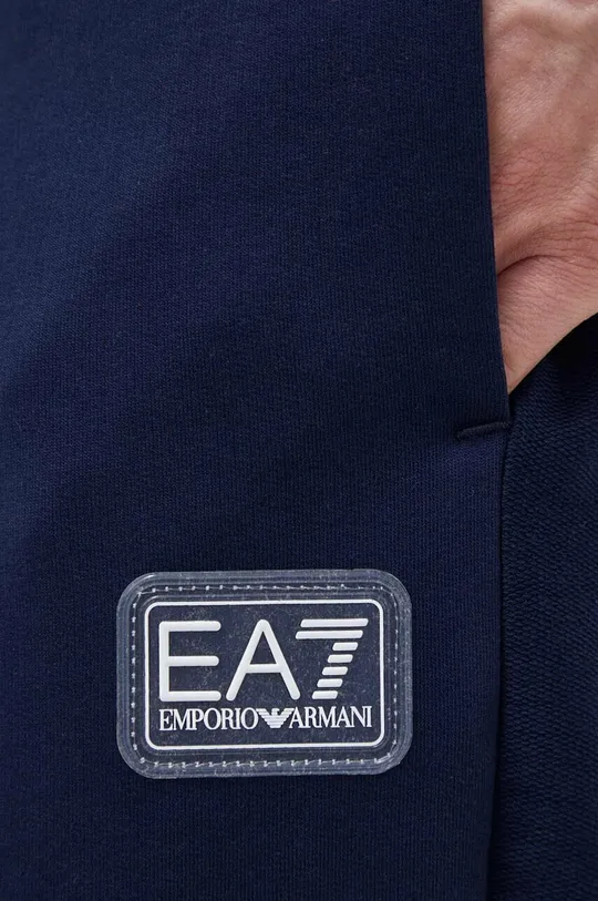 темно-синій Бавовняні спортивні штани EA7 Emporio Armani