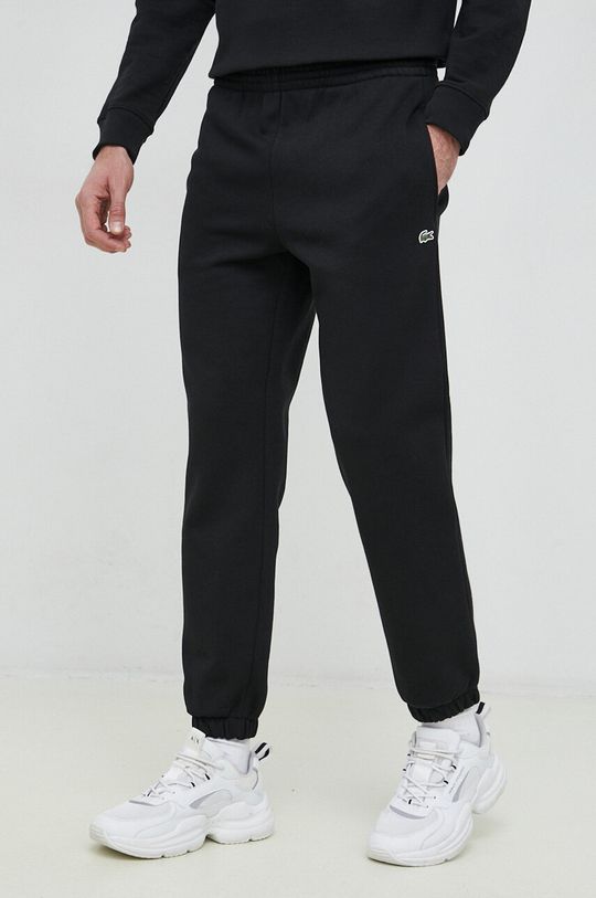 czarny Lacoste spodnie dresowe Męski