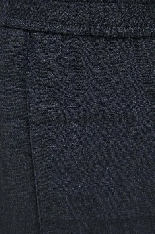 črna Lanene hlače Emporio Armani