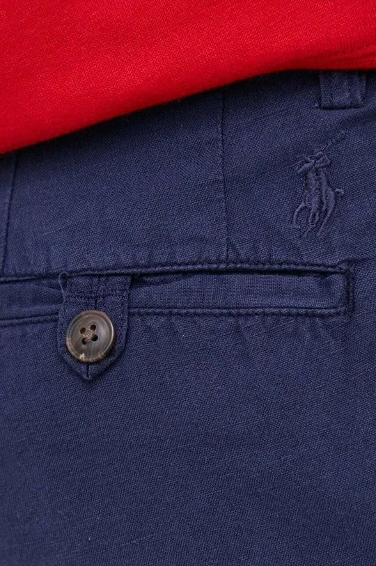 granatowy Polo Ralph Lauren spodnie lniane