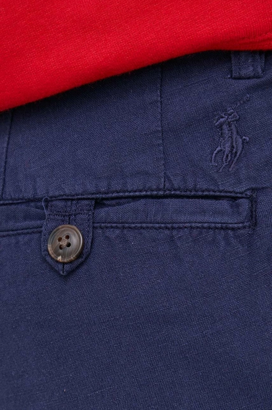 tmavomodrá Ľanové nohavice Polo Ralph Lauren