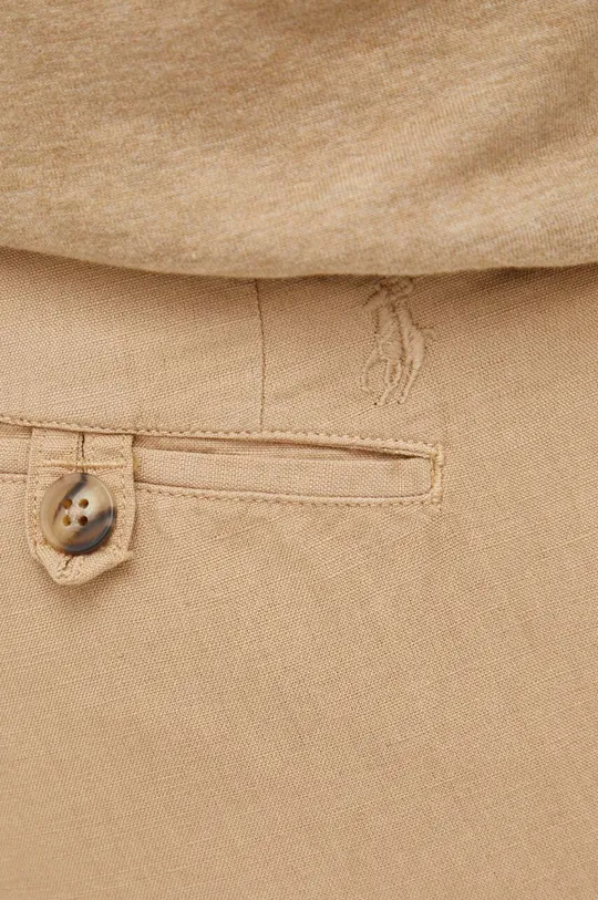 béžová Ľanové nohavice Polo Ralph Lauren
