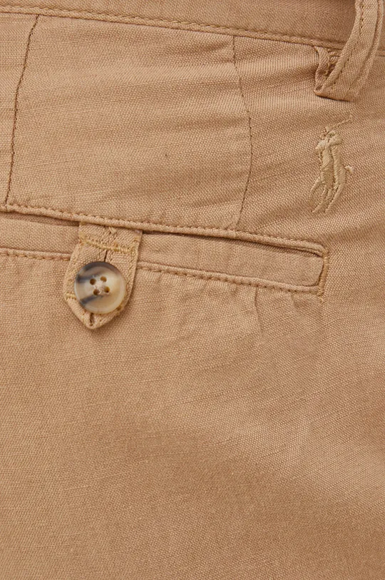 beżowy Polo Ralph Lauren spodnie lniane