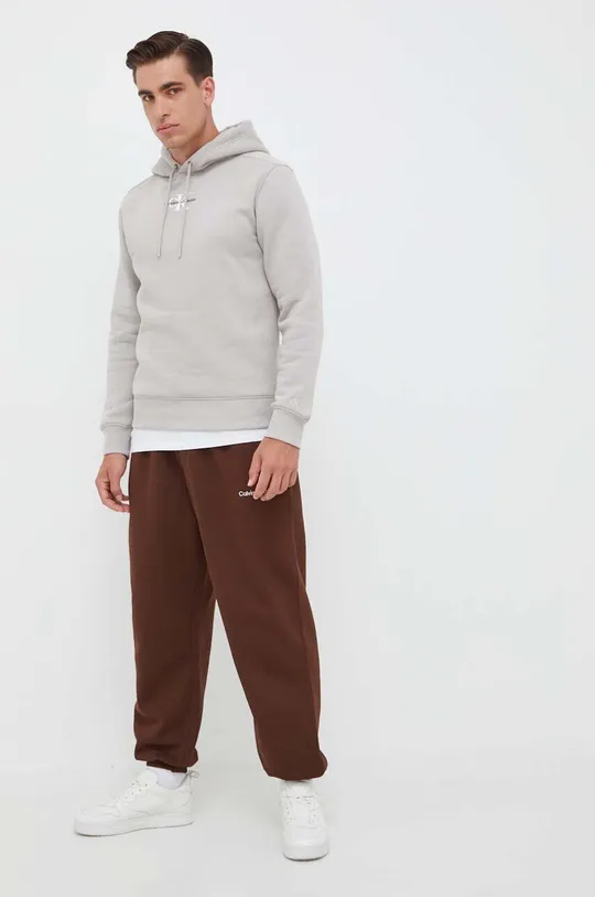 Calvin Klein Jeans spodnie dresowe brązowy
