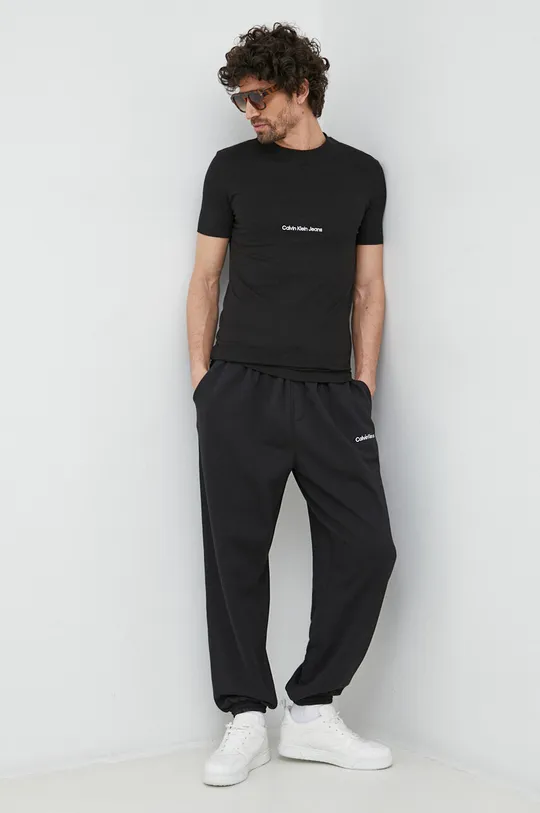 czarny Calvin Klein Jeans spodnie dresowe Męski