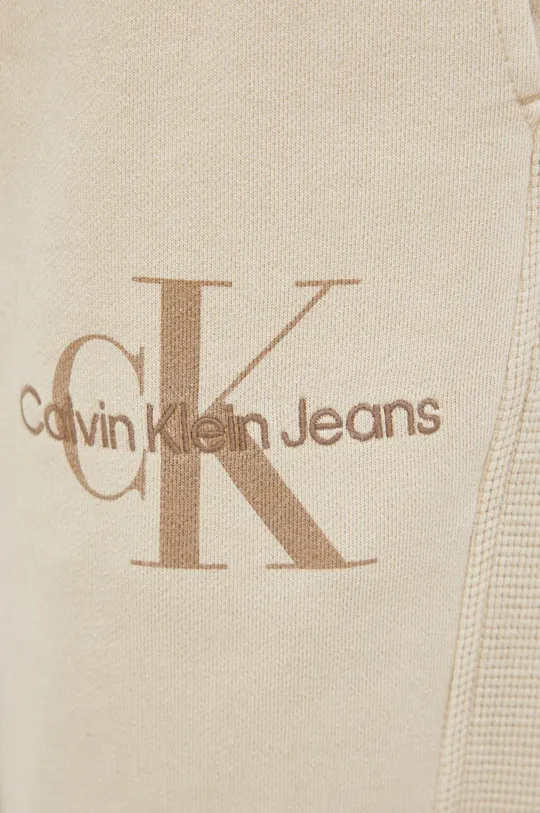бежевый Хлопковые спортивные штаны Calvin Klein Jeans