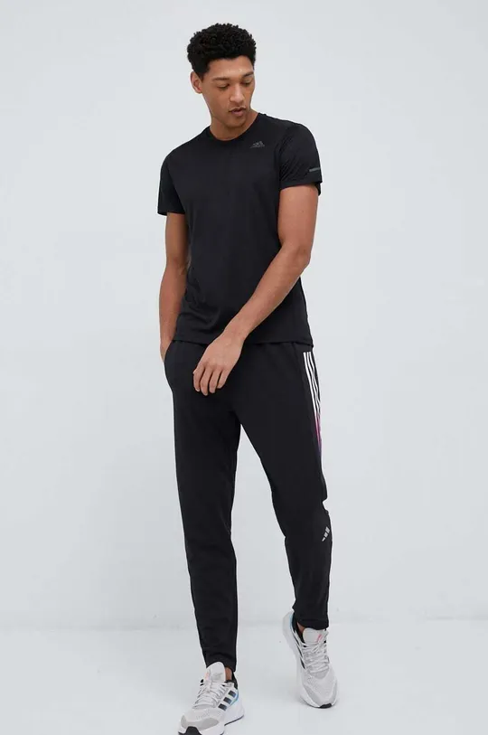 Παντελόνι για τζόκινγκ adidas Performance Run Icons μαύρο