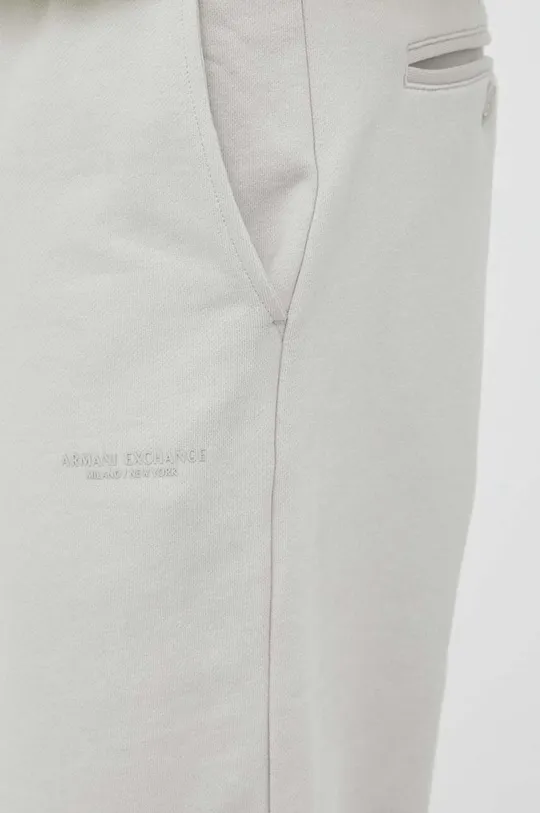 szary Armani Exchange spodnie dresowe bawełniane