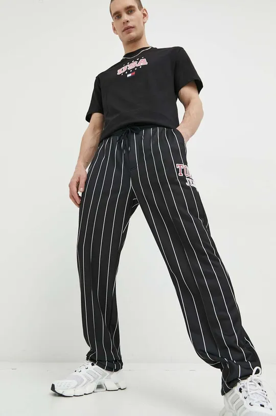 μαύρο Παντελόνι φόρμας Tommy Jeans Ανδρικά