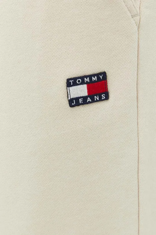 bézs Tommy Jeans pamut melegítőnadrág