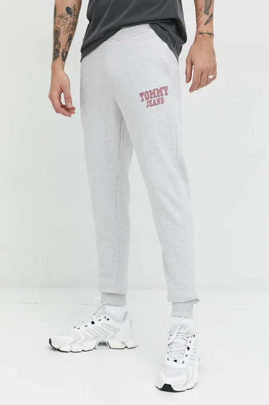 grigio Tommy Jeans pantaloni da jogging in cotone Uomo