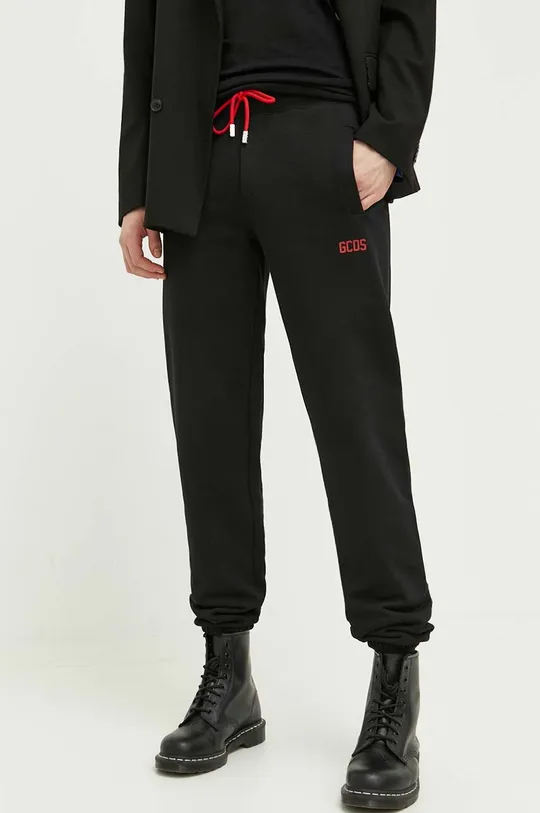 GCDS spodnie dresowe bawełniane czarny