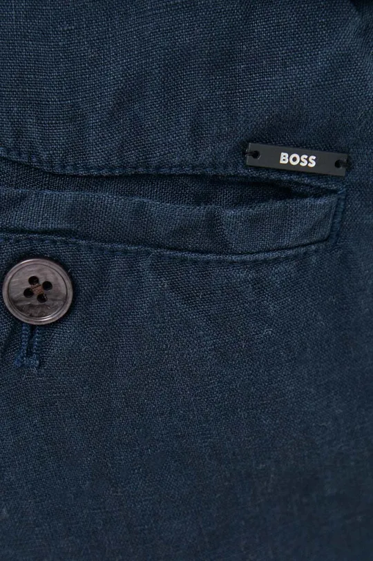 σκούρο μπλε Λινό παντελόνι BOSS