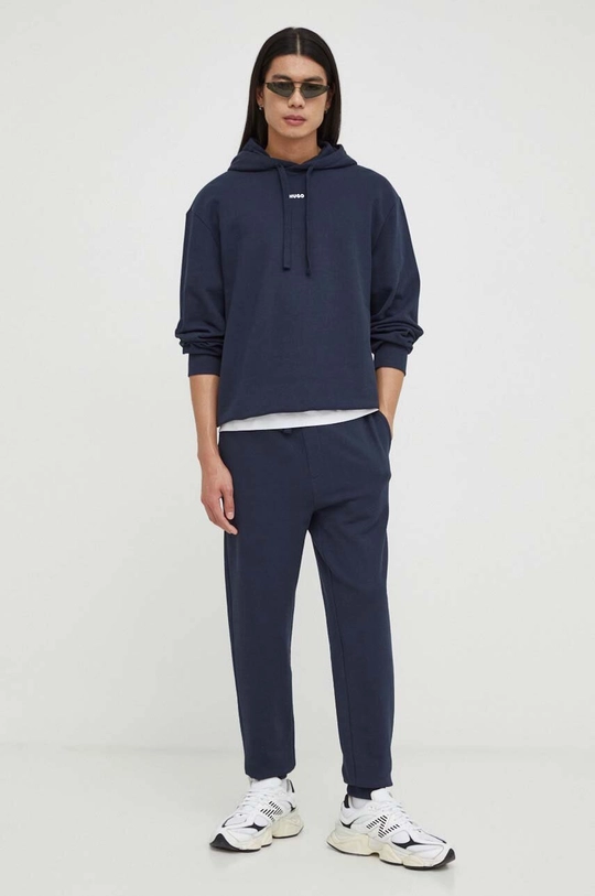 HUGO pantaloni da jogging in cotone blu navy