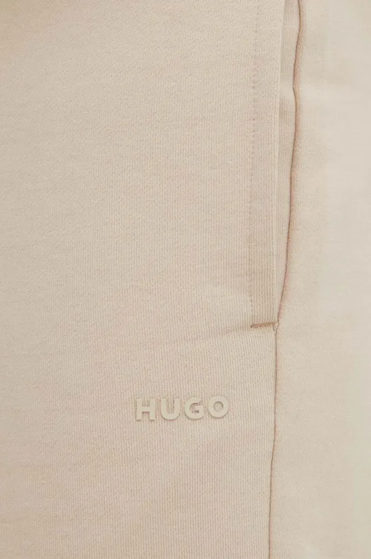 beige HUGO pantaloni da jogging in cotone