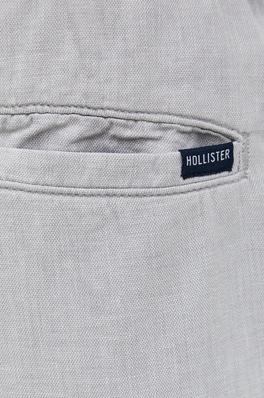 szürke Hollister Co. nadrág vászonkeverékből
