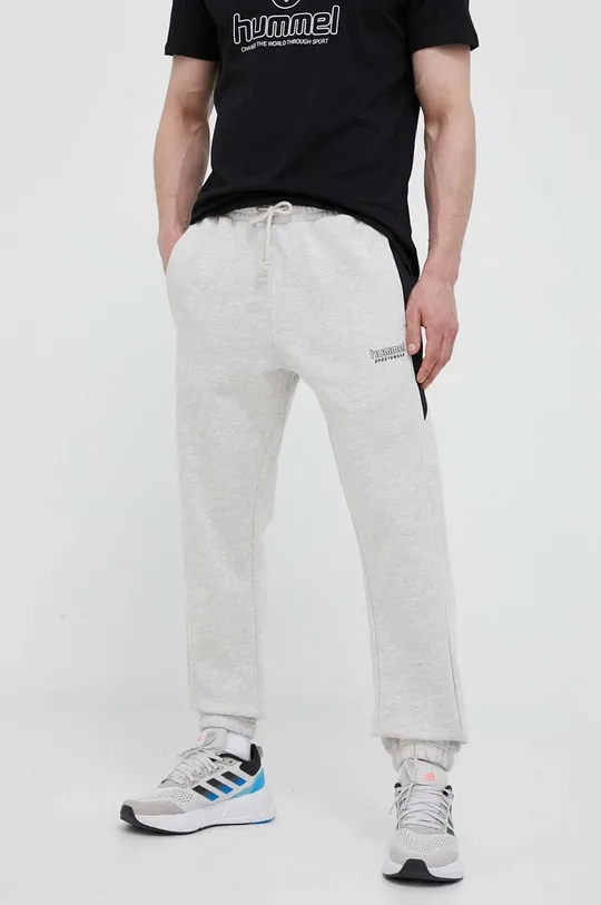 grigio Hummel pantaloni da jogging in cotone Uomo
