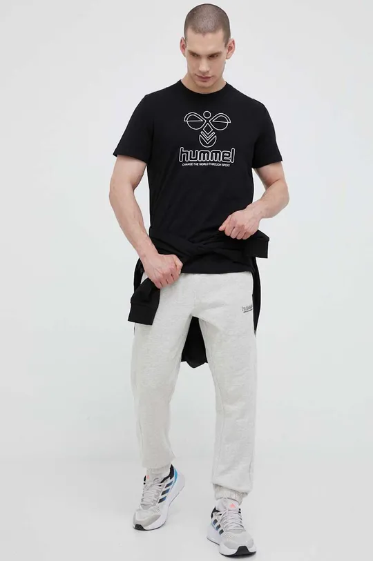 Hummel pantaloni da jogging in cotone grigio