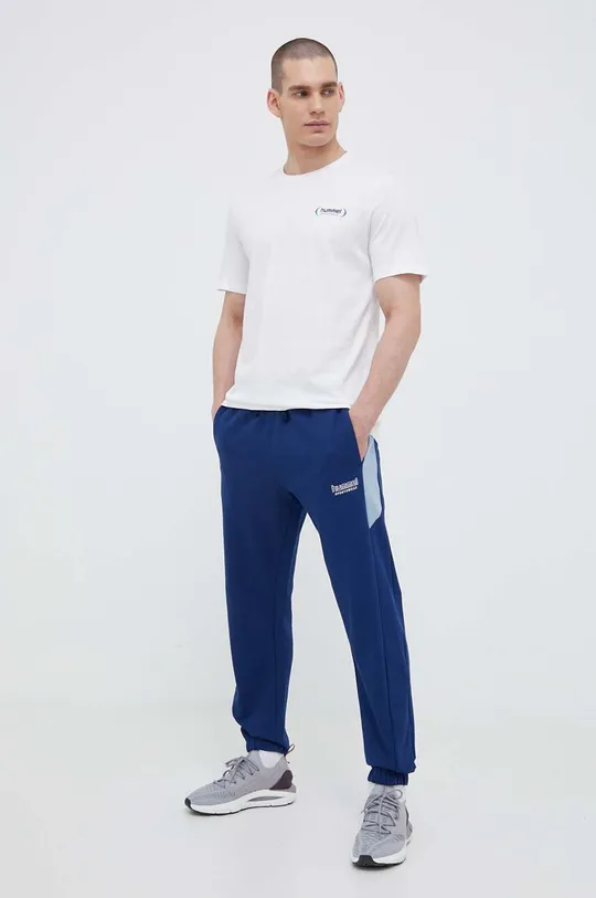 Бавовняні спортивні штани Hummel темно-синій