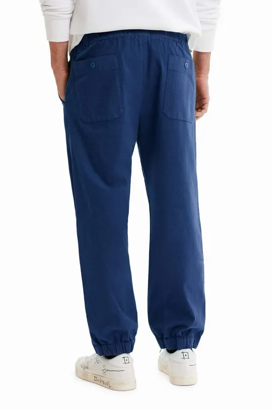 Desigual pantaloni in cotone blu navy