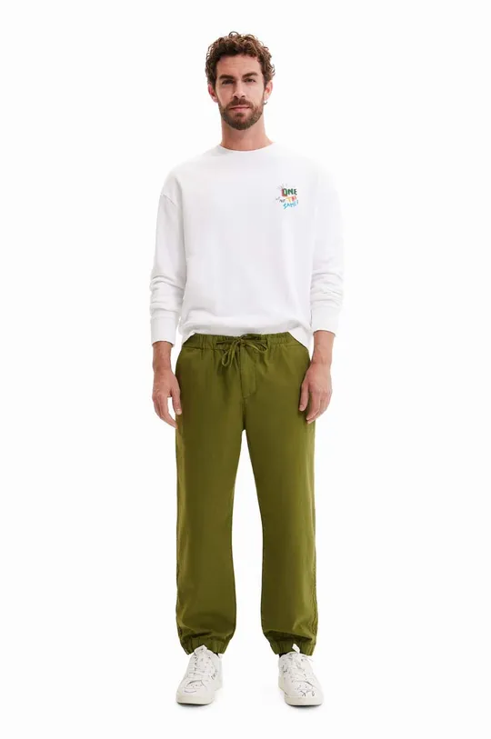 zelena Bombažne hlače Desigual