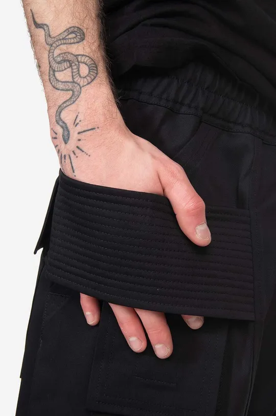 black Rick Owens cotton trousers Creatch Cargo Cropped Drawstring