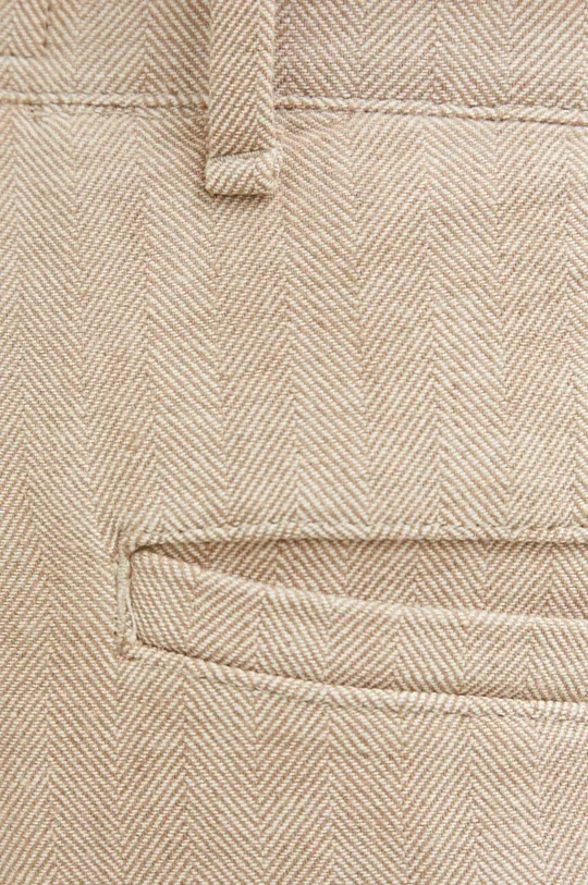 brązowy Abercrombie & Fitch spodnie z domieszką lnu
