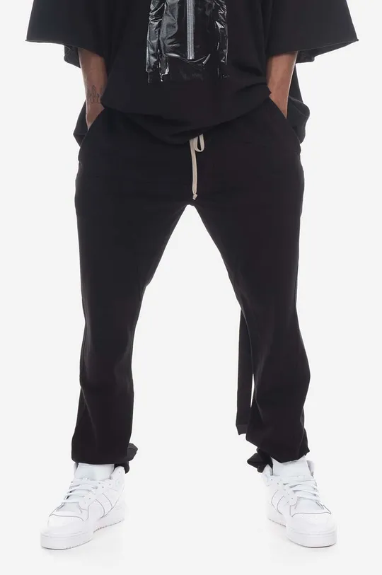 Βαμβακερό παντελόνι Rick Owens μαύρο