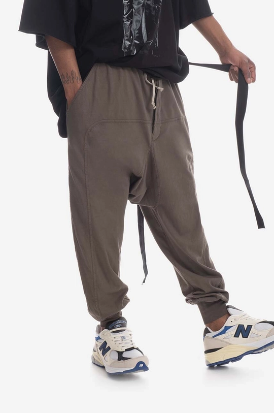 Rick Owens pantaloni de trening din bumbac maro