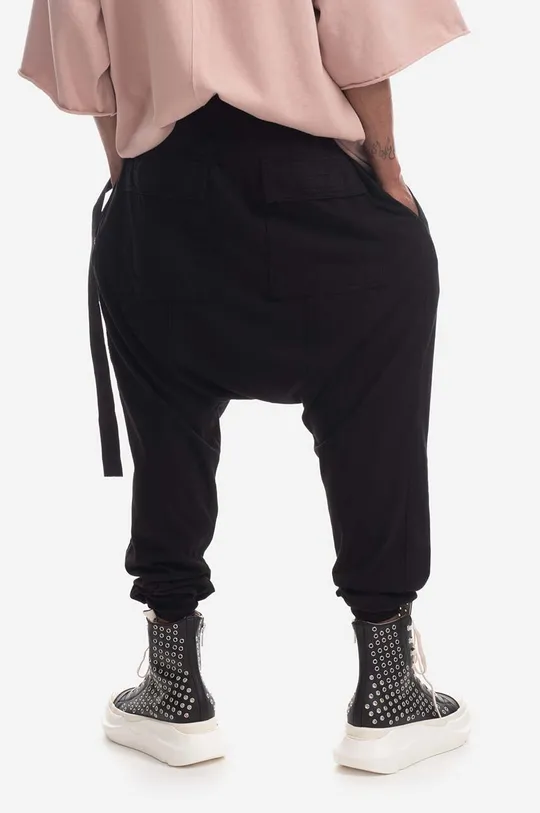 czarny Rick Owens spodnie dresowe bawełniane Knit Męski