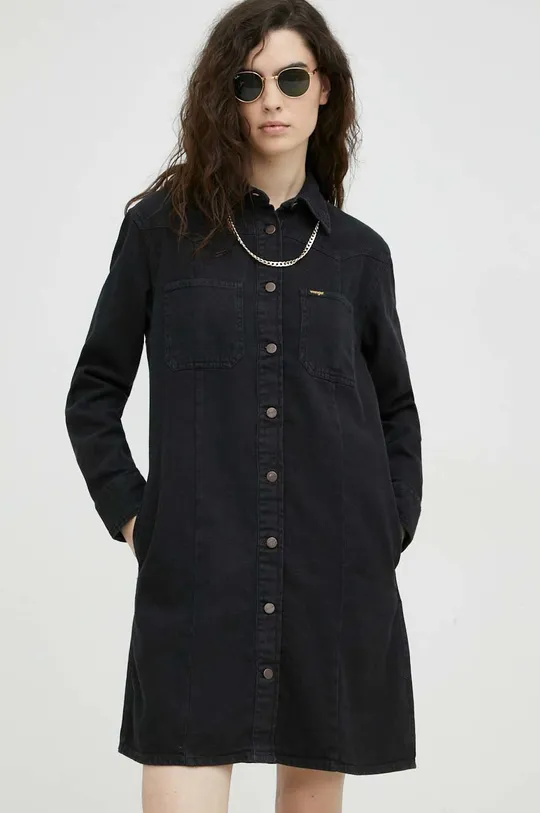czarny Wrangler sukienka jeansowa Damski