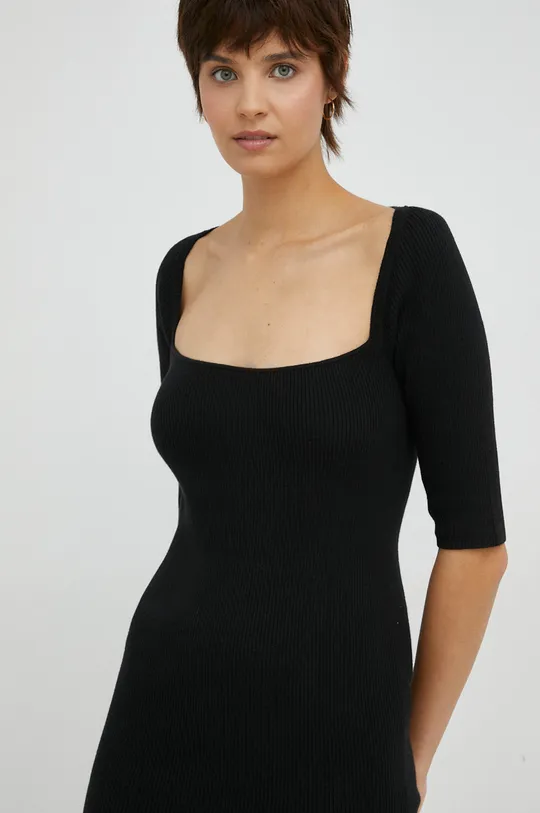 crna Haljina s primjesom vune Calvin Klein
