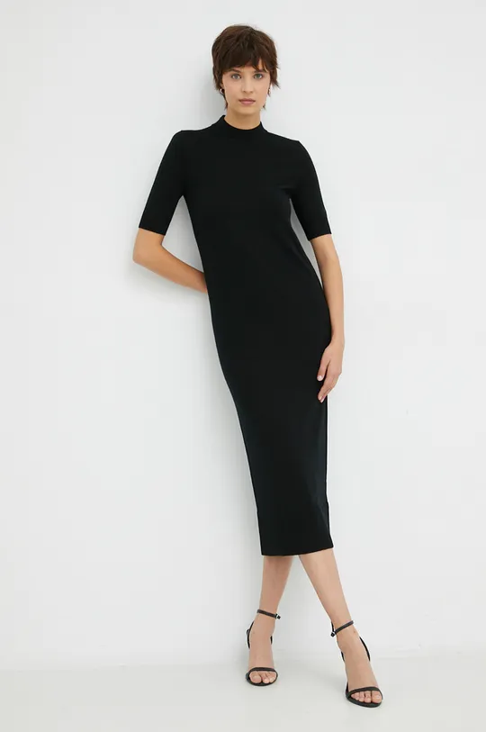 μαύρο Μάλλινο φόρεμα Calvin Klein Γυναικεία