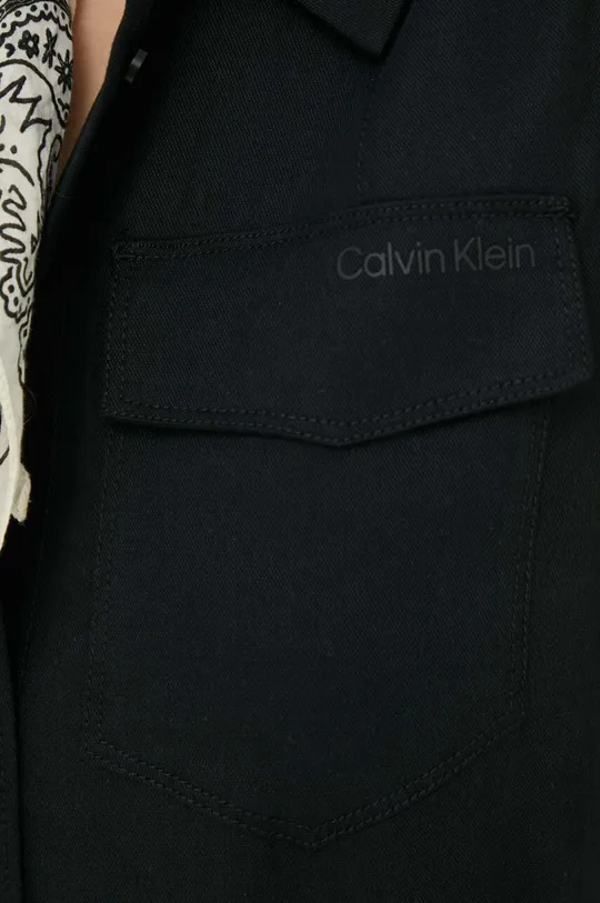 Šaty s prímesou ľanu Calvin Klein Dámsky