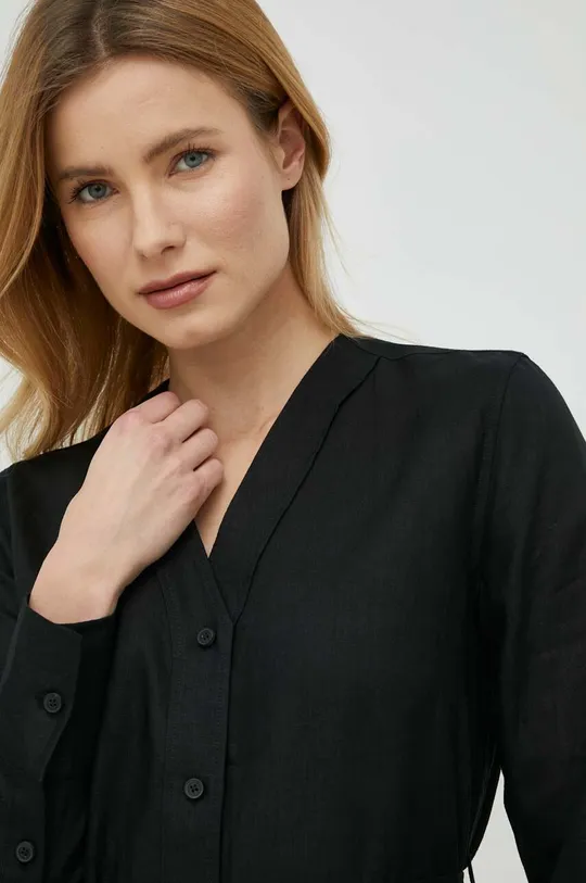 crna Lanena haljina Calvin Klein