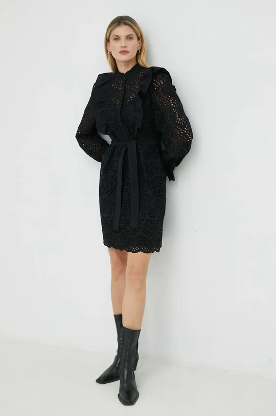Bruuns Bazaar sukienka bawełniana Sienna Kandra czarny